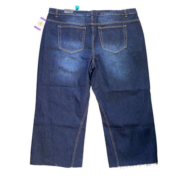 NWT Rue21 Womens 24 Jeans High Rise Ankle Straight Leg Dark Wash Raw Hem Plus - Picture 6 of 16